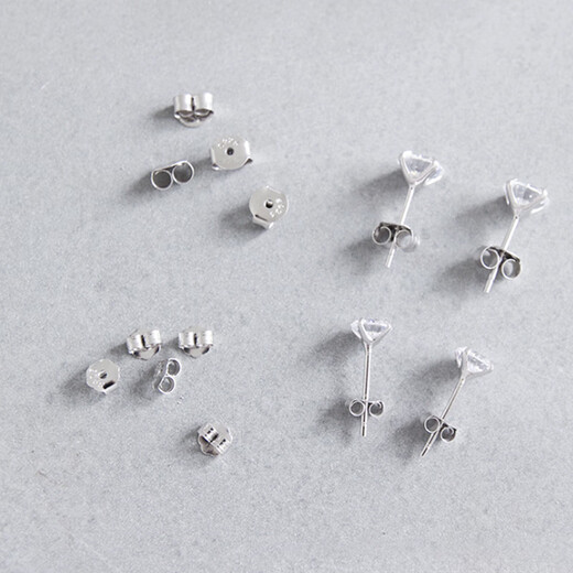 Huayouxinshi s925 sterling silver ear plugs, anti-falling, hypoallergenic, silver earrings, ear buckles, ear caps, ear jewelry, special accessories for earrings, ear plugs, s925 white ear plugs (price of 2 pieces)