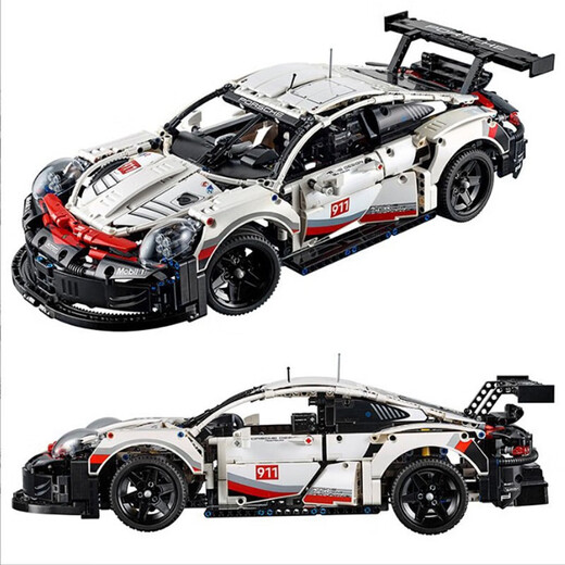 KI-Stil kompatibel mit Lego Lamborghini Bugatti Sport Car Building Block Model Fernbedienung Rennsport Hochdiffer Versammlungen Spielzeug Kinder Technologie Apollo Sportwagen 1391 Partikelleistung Version