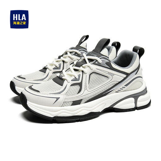 Hailan House HLA Zapatos para Hombre Malla Aumentada Casual Deportes Zapatos para papá Resistentes al Desgaste HAAYDM2DAX096 Blanco Gris 40