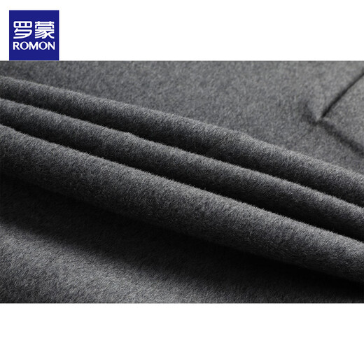 Romon 100% wool wool double-sided woolen coat men's windbreaker mid-length autumn and winter woolen woolen coat DY002 light gray XL 180 about 125-140Jin Jin equals 0.5 kg