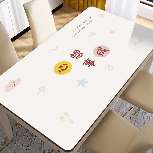 Bo Ling Lu light luxury high-end table mat tablecloth rectangular waterproof and oil-proof thickened anti-scalding heat insulation wipeable washable coffee table table mat blue flower 40*100cm