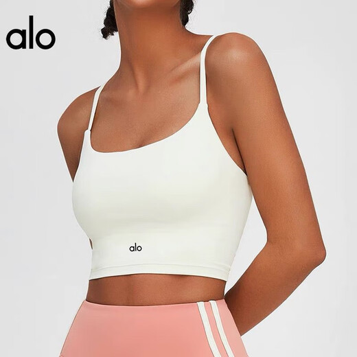 Yoga Pilates sports bra push-up yoga vest style with chest pad fitness suspender top women's bra off-white M