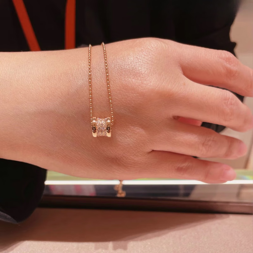 Fat Donglai's same style 18K gold small waist necklace, women's sweater chain, elegant and tall, rose gold