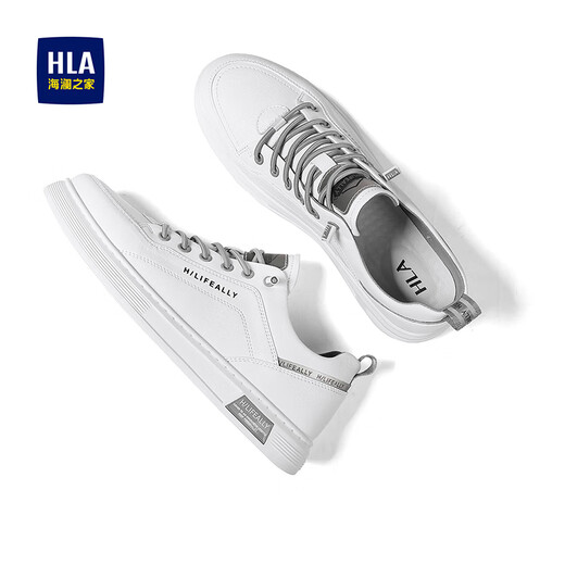 
Hailan Home HLA men's shoes outdoor versatile board shoes men's lace-up shoes men casual shoes men 0468 white gray 42