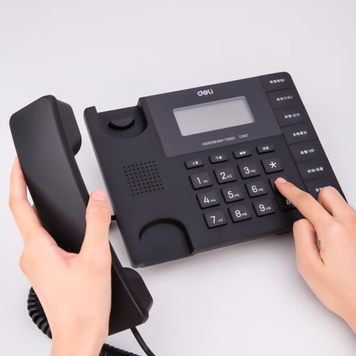 
Deli 13567 landline phone battery-free business office home landline office large screen wired telephone with alarm function white