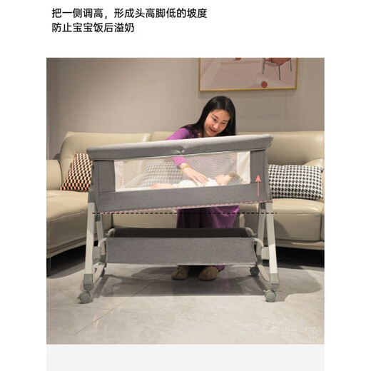 Tutuxiong multifunctional portable crib European style baby bed removable foldable newborn cradle 618-plus music bed bell plus bed surround (color other x frame structure x complete