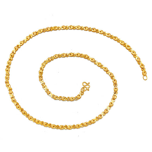 Youshu Hong Kong duty-free ancient 18k gold alloy women's clavicle necklace water wave chain extended sweater chain 50cm thin Chopard chain usually reaches the top of the chest