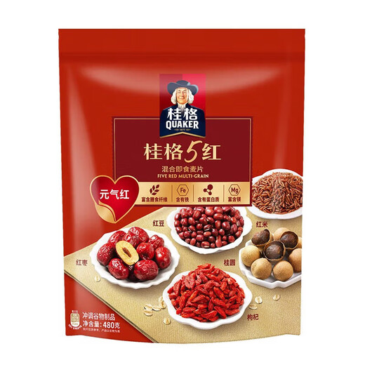 
Quaker Instant Oatmeal 1000g/1478g Sugar-free Dietary Fiber Instant Oatmeal Breakfast Meal Replacement 5 Red Mix Instant Oatmeal 480g/bag