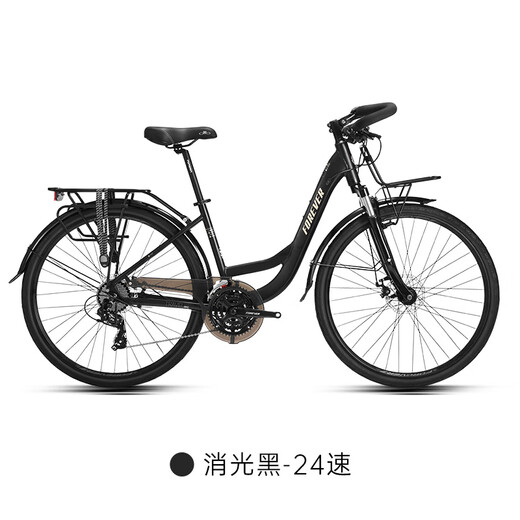 永久川藏线长途旅行自行车专业24速油碟公路重装越野经济城市通勤单车 24速700C铝架线碟-消光灰