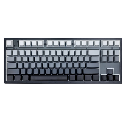 FLESPORTS MK870-Wired Single Mode Mechanical Keyboard Obsidian-White Blue Smoke Side Carved Keycap-Bauhinia Axle RGB Lighting Gaming Keyboard