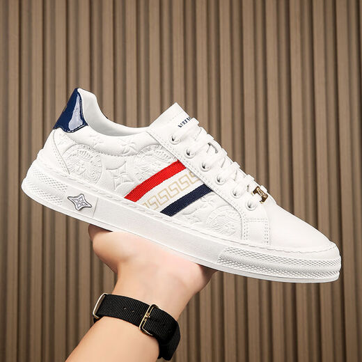 
Medusa genuine leather Medusa casual lace-up high-end board shoes low top business high-end sports versatile breathable and odor-proof shoes M9922 white and green 42 42
