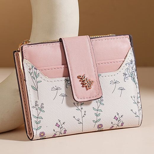 OEMG Mode gedruckte Brieftasche Frauen kurze Ins Frauen Luxusmünzen Brieftasche Dokumentkartentasche Kleine frische Studenten Brieftasche Khaki