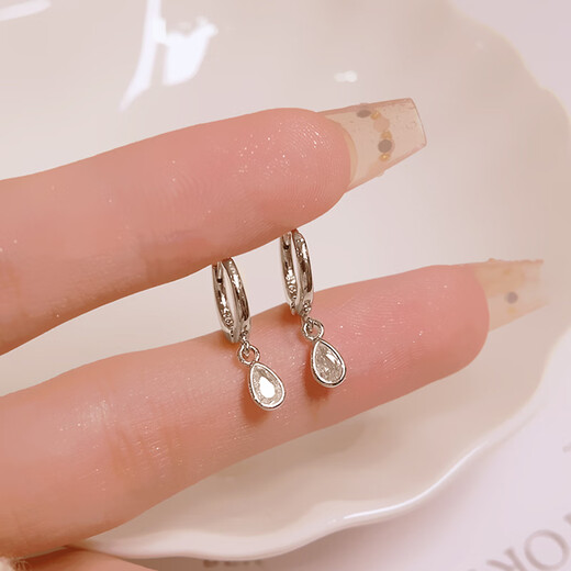 DTOTO sterling silver earrings 999 pure silver earrings for women 2025 new water drop earrings silver earrings bestie gift set 3-piece set water drop earrings + round bead earrings + brand gift box