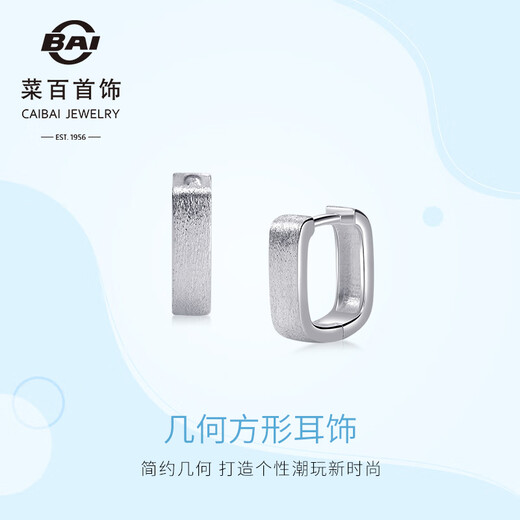 Caibai Jewelry S925 Silver Geometric Square Versatile Niche High-end Earrings Pricing YS Silver Earrings