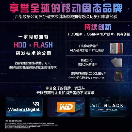Western Digital (WD) Disco duro móvil Estado sólido PSSD Tipo-C Interfaz XIAOBEIKE Conexión de teléfono móvil Conexión directa Laptop externa Mi pasaporte que acompaña espacio gris 1050mb/s 2tb