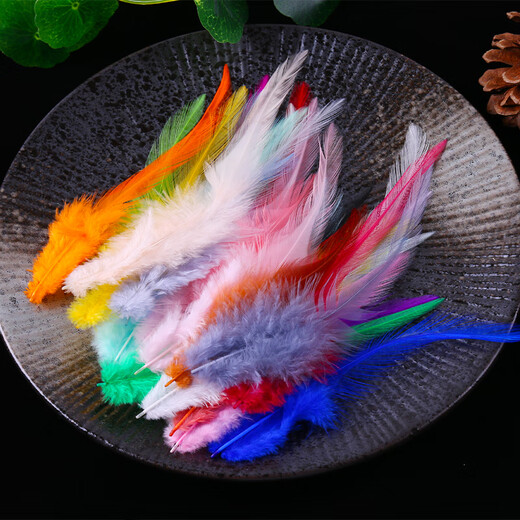 Aseblarm feather white handmade diy feather decoration natural colored feather ornaments filled decorative materials photo props large floating length about 8-12cm 100 pieces