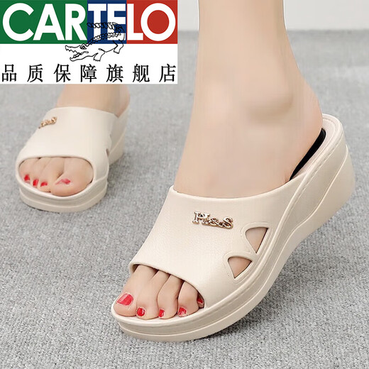 Cartelo Brand Leather Femme's High Talon Les pantoufles portent des sandales imperméables à talons à talons à talons à talons à talons à talons à talons à talons à talons doux et à la mode
