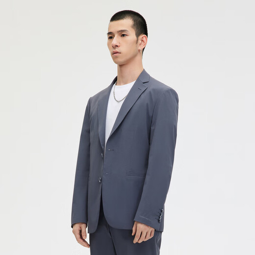 GXG男装商场同款蓝色简约基础休闲商务西装外套 2023年春季新款 蓝条1 L