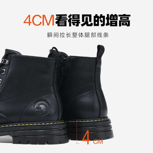 Mark Wafi Martin Boots Herrenherbst- und Winter -Baumwollschuhe plus Fleece -Schneestiefel High Top Herrenschuhe Arbeiten Lederstiefel Pure Black 41