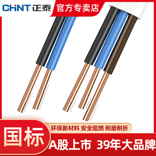 正泰（CHNT）护套线家用国标铜芯BVVB电缆15254平方 BVVB_护套线(硬线)_扁线 100m_2芯_4平方毫米