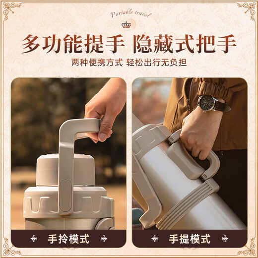 BVGMAV thermos pot pure titanium tea warehouse antibacterial outdoor large capacity portable travel pot car thermos bottle high-end stewed teapot 3L