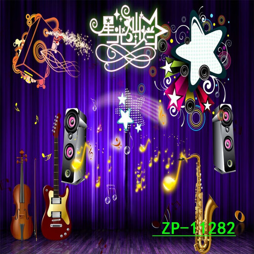 Clcey Anker Hintergrund Tuch Live Broadcast Room Internet Promi Hintergrund Wall Rock Musik Bühne Hintergrund 3D Dreidimensional High Definition Retro ZP-11150 2,5 Meter breit + 2,5 Meter hoch