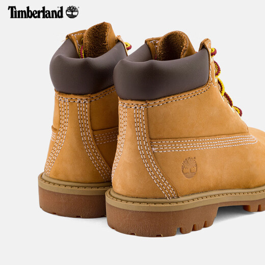 添柏岚（Timberland）官方小童鞋大黄靴马丁靴高帮户外旅行偏大|12809 12809W/小麦色 28.5 (6孔黄铜鞋眼)