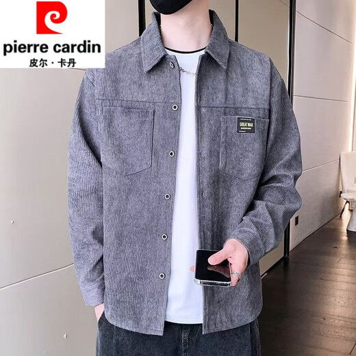 Pierre Cardin Corduroy Veste Shirt pour hommes Spring and Automne Nouvelle veste tendance Casual Work Top Loose Verbe