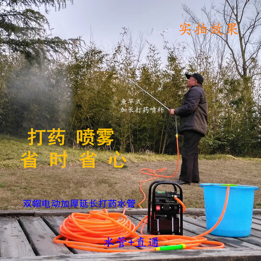 Electric sprayer outlet pipe, thickened and lengthened hose, hose sprayer, high-pressure outlet pipe, nozzle fittings, four seasons, double cap 1.5m pipe 1 + straight through 1