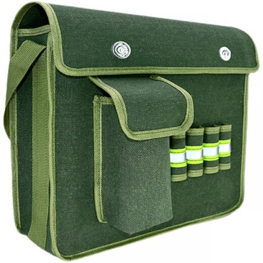 Runhua Nian Tool Bag Canvas Tool Bag Thick Wear-Resistant Large Small Hardware Storage Bag Large Capacity Woodworking Multi-Function Water Cup Pocket Large Ordinary Style 45-36-15 cm