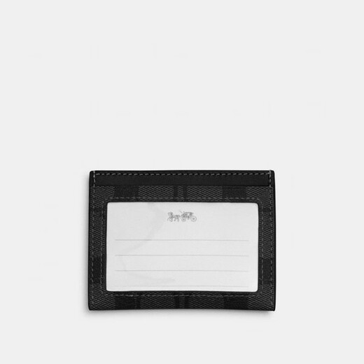 CoaCH (COACH) official authorization for men's classic double C logo printed exquisite card bag card clip Valentine's Day gift black and gray CQ031QBMI5