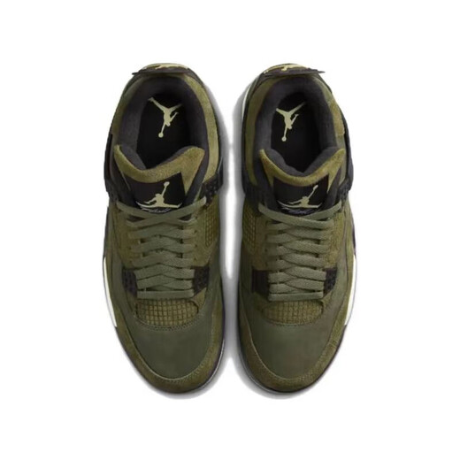 Nike (Nike) zapatos para hombres y zapatos para mujeres Air Jordan 4 AJ4 White Oreo White Shoes zapatillas de baloncesto casual FB9927-200/FB9928-200 Militar Green 36.5