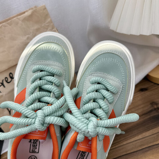 
Blue screen shoes for women 2024 new spring and autumn niche design sense shell toe shoes for women thick sole white shoes versatile women's shoes Pink (1098) 36