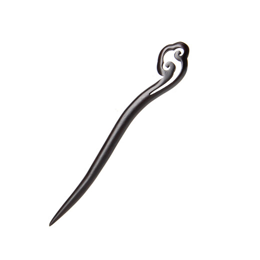 Beautiful black sandalwood hairpin, sandalwood short antique style hairpin, Chinese style daily Hanfu hairpin accessories wooden ebony hairpin 15cm