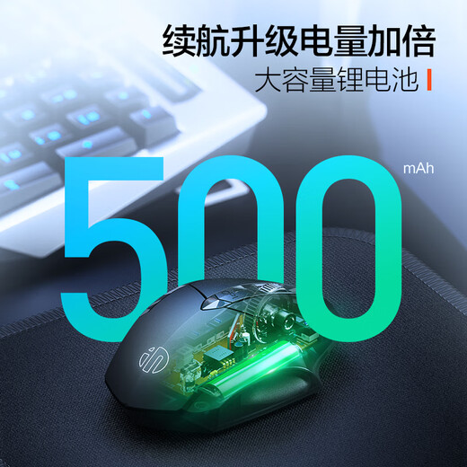 INPHIC PM6 Kabellose Bluetooth-Maus, wiederaufladbar, Licht, Ton, Büro, ergonomisch, drei Modi, geeignet für Desktop-Laptops, unbegrenzt 2,4 G, Filialleiter empfiehlt kabellose 2,4 G-Ladeversion F1S, Schwarz