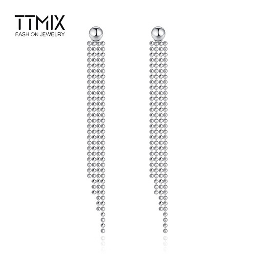 TTMIX Gypsophila pt950 platinum tassel earrings platinum earrings spring and summer long earrings for girlfriend 3.9-4.1g