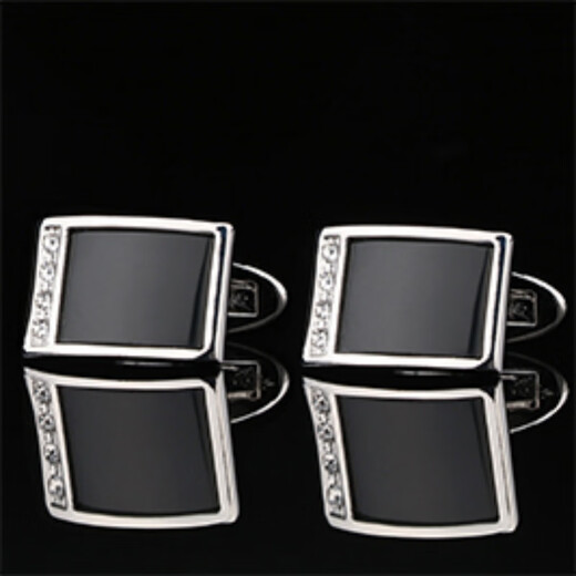 Lieshang French shirt cufflinks men's gold business cufflinks men's and women's simple shirt cuff buttons gift box atmospheric black agate cufflinks