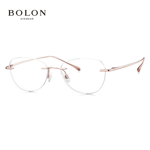 Tyrannosaurus (Bolon) Myopia Brille Titanrahmen optische Rahmen für Frauen, elegante und exquisite, Jungen Sven-Rahmen BT1590 Cat-Eye Roségold BT1592B30 Einzelrahmen (kein Objektiv erforderlich, um den Kundendienst Rabatt zu kontaktieren)
