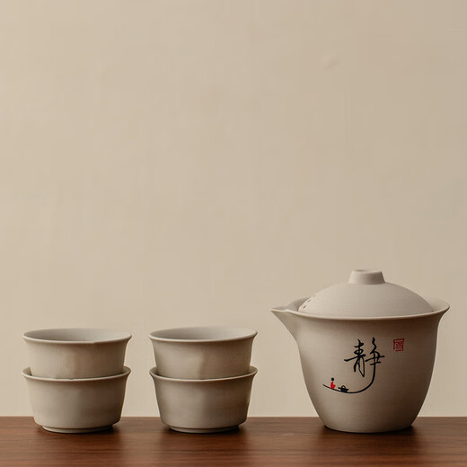 Coarse pottery hand-caught pot Kung Fu tea set teapot household single pot for drinking tea teapot tea maker tea water one pot four cups