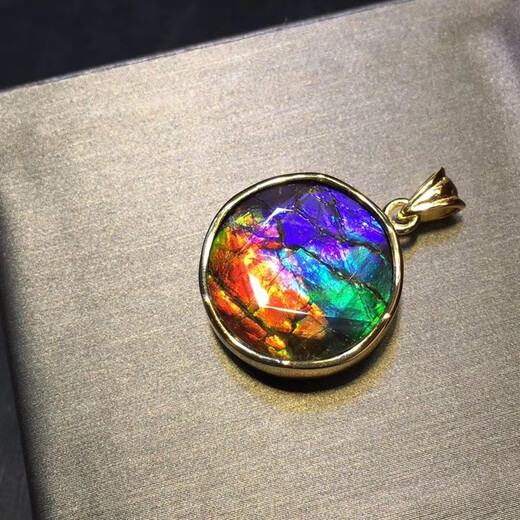 Red Shadow Canada's new other natural crystal gemstone necklace ammolite David's double-sided pendant