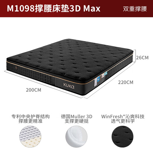 Gujia Home Furnishing (KUKA) 3DMax latex mattress Germany Muller Simmons mini spring mattress M1098 2.0*2.2