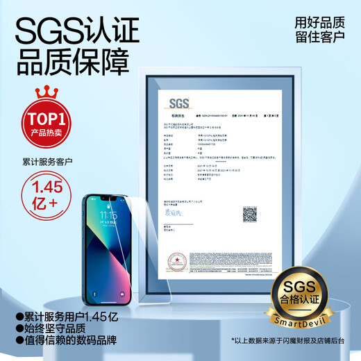 Flash Magic is suitable for iPhone 13 tempered film, iPhone 13pro mobile phone film, full screen, 13promax, explosion-proof, smooth feel, borderless high-definition anti-fingerprint protective film, ultra-clear explosion-proof, anti-fingerprint, 2 pieces + artifact, Apple 13ProMax