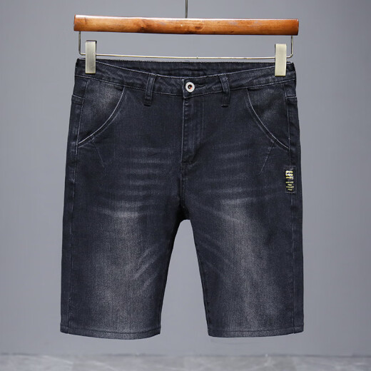 Zengzhi 2025 Neuer Sommer Dünne Denim-Shorts Herren Fünf-Punkte-lose geradlinige mittelouser lässige, vielseitige Stretchhose 671 Blaugrau 29 (2 Fuß 2)