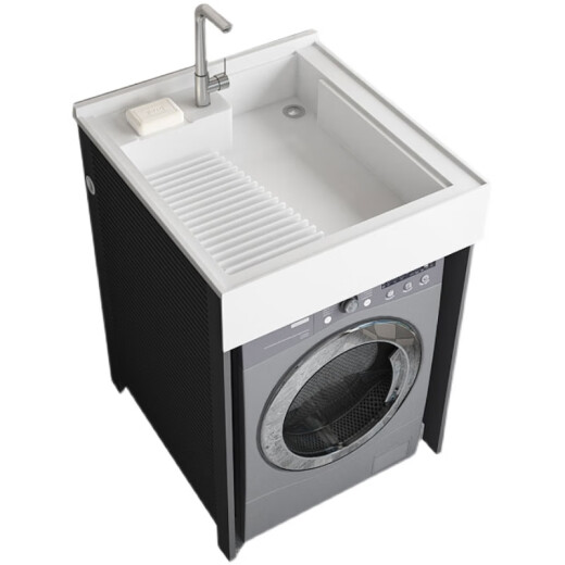Jiumuwang sanitary ware small apartment balcony laundry cabinet space aluminum washing machine cabinet combination drum companion integrated basin integrated cabinet custom-made 66x70 without washboard