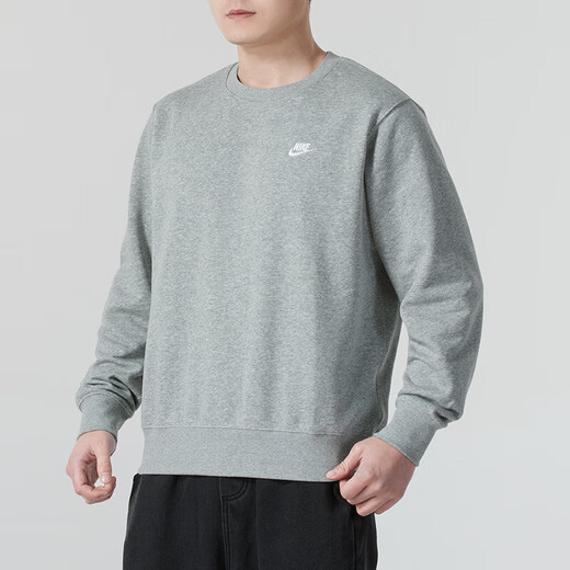 耐克（NIKE）运动套装男装 25夏季新款灰色时尚圆领卫衣套头衫束脚长裤 两件套 FN3889/063+FN3802/010 S/165【建议体重90/110斤】