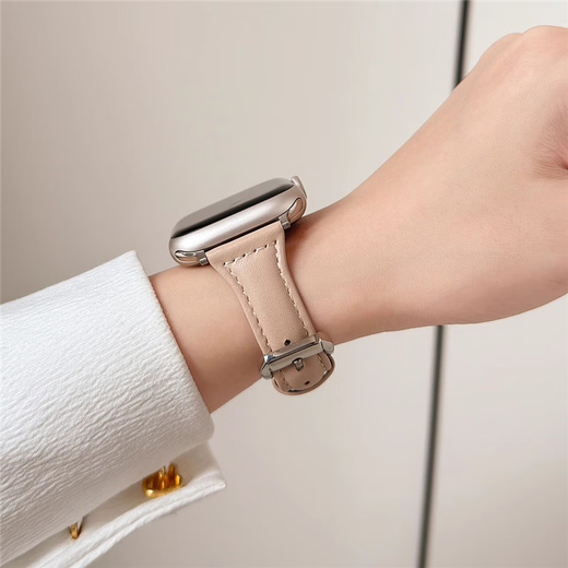 Vino Xinging Rojo Red Small S10 Huaqiangbei S9 Strap Ultra2 Fin Genuine Leather Adecuado para iWatchs8/S9 Apple de cuero fino-Avocado Apple Iwatch nuevo S841 mm