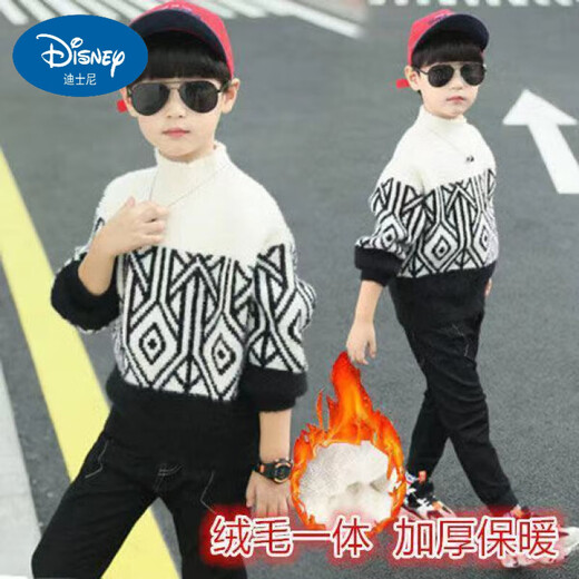 Disney Cardigan Boy Pullover Kinderpullover Boy Pullover New Style Medium und Large Boy Boy plus Velvet verdickt 6 Blau (kein Fleece) 110