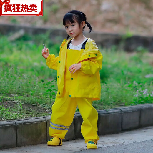 OUOETY children's waterproof full body children's boys and girls kindergarten suit raincoat suspenders rain pants one-piece Anji game Anji game suit