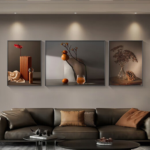 
Sense paintings, light luxury living room decoration paintings, sofa background wall murals, modern simple, atmospheric and high-end artistic hanging paintings, triptych paintings, JD15054 left and right 40*60 in the middle, 80*60 suitable for 2.5 meters, crystal porcelain aluminum alloy black frame