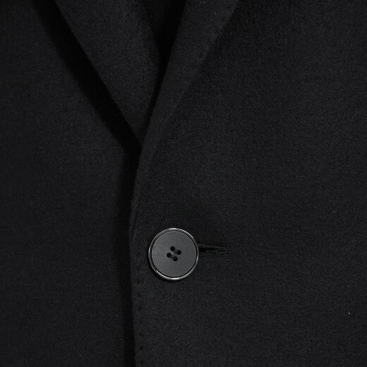Lilang Light Fashion Men's Clothing [Far Infrared Warm] Woolen Coat Men's Long Knitted Wool Jacket Q4DYR204 Black M (165)
